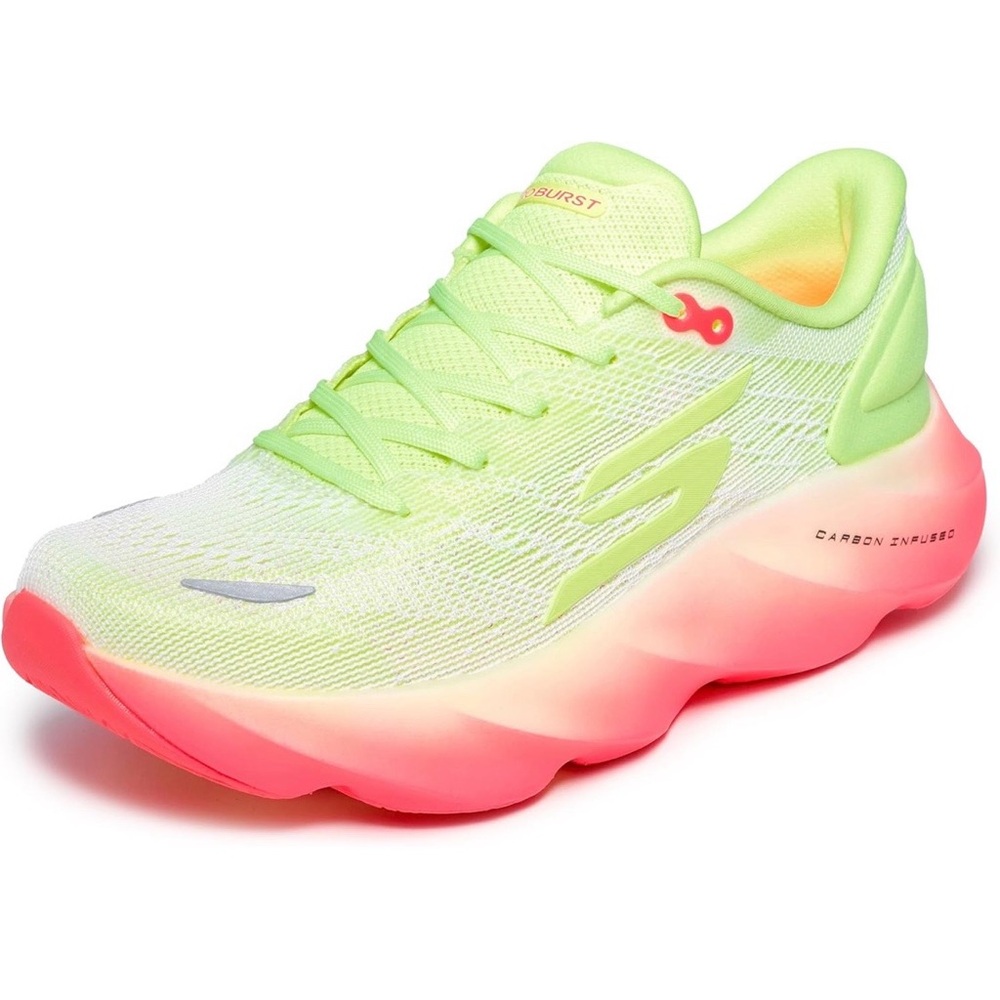 Skechers Women's Aero Burst Lime and Pink Running Shoes